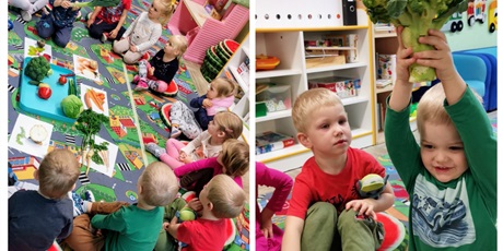 Powiększ grafikę: Dzieci poznają warzywa, dopasowują warzywo do obrazka