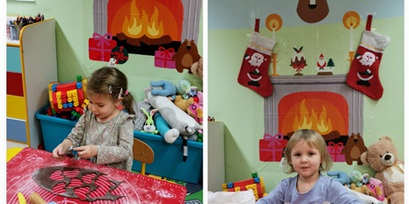 Powiększ grafikę: Marysia i Kasia wycinaja z ciasta serduszka foremkami
