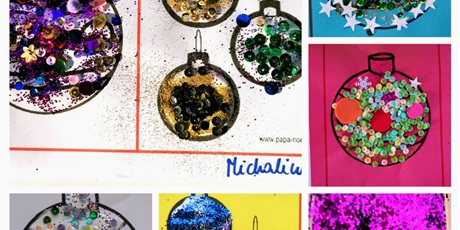 Powiększ grafikę: Gotowe prace dzieci - ozdobione bombki