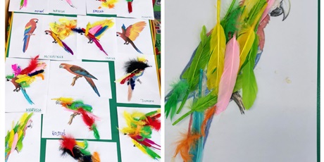 Powiększ grafikę: WYSTAWA PRAC DZIECI - PAPUGI
