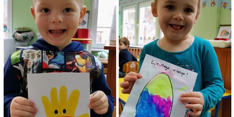 Powiększ grafikę: Konrad i Amelka zrobili kartę świąteczną dla seniorów