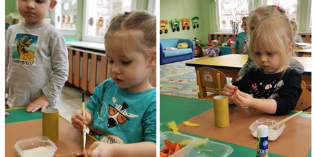 Powiększ grafikę: Zywia o Idalka wykonują pracracę plastyczną kurczaka