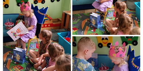 Powiększ grafikę: Laura obchodzi swoje 4 Urodziny, śpiewaliśmy sto lat, Laura dostała upominki i poczęstowała dzieci słodyczami